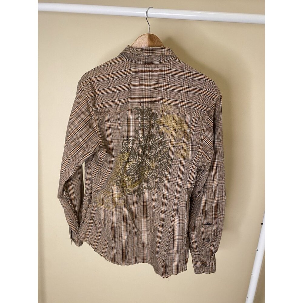 Z Brand Embroidered Plaid Shirt Mens Size Large